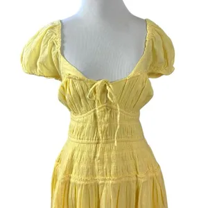 Free People Feeling Bonita Midi Maxi Dress in Yellow Size Medium Romantic Dainty thumbnail 8