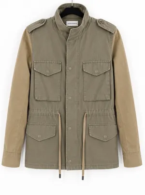 Club Monaco Utility Field Jacket Womens XS Green Tan Contrast Sleeve Gorpcore thumbnail 1