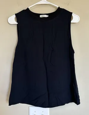 ALC Frank Lace Sleeveless Top Size 8 Black Crew‎ Ribbed Neck Round Hem thumbnail 1