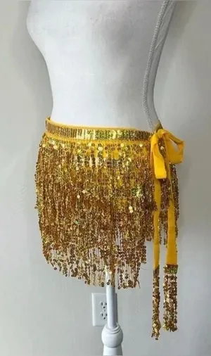 Gold Sequin Fringe Tie thumbnail 1