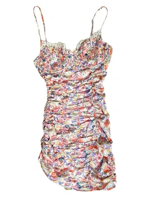 For Love & Lemons Gardenia Ruched Bustier Floral Mini Dress X-Small Coquette thumbnail 6