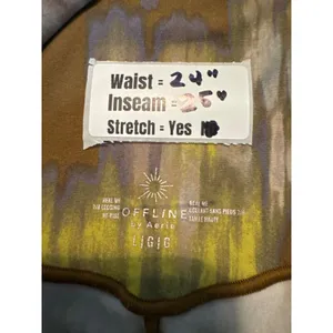 Aerie OFFLINE Real Me High Rise 7/8 Leggings Green Yellow Abstract‎ Print thumbnail 3