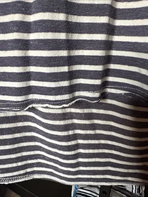 Umgee Oversized Striped Hi-Low Knit Top Medium Navy White Pocket Lagenlook thumbnail 6