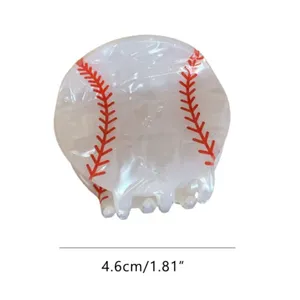 Baseball Hair Claw/ Clip White thumbnail 2