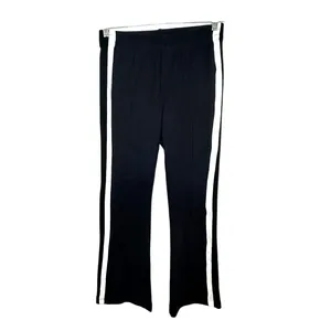 Maeve Anthropologie Knitted Straight leg black/white stripe pants size small thumbnail 4