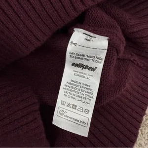 Edikted burgundy off the shoulder sweater thumbnail 6