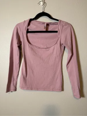 NWOT Skims cotton Jersey dusk long sleeve scoop neck top thumbnail 3