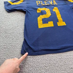 Vintage Rawlings Los Angeles Rams Shirt Jersey 21 Pleva Blue Made in USA Medium thumbnail 11