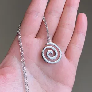 Handmade fully stainless steel spiral swirl uzumaki funky boho grunge style necklace🌀 thumbnail 5