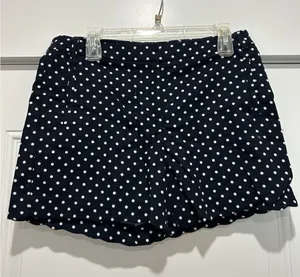 Anne Klein Women’s Sz 8 Blue White Polka Dot Chino Casual Summer Modest Shorts thumbnail 1
