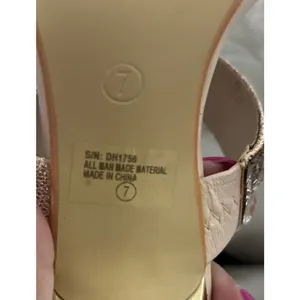 Italina Sandal Size 7 Strappy Stiletto Heel Rhinestone Rose Gold thumbnail 5
