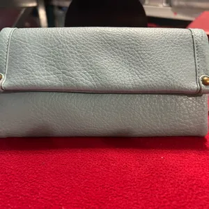 Pebbled Light Blue Leather Fold thumbnail 5