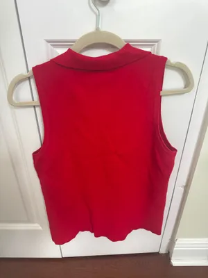 Skies are blue red v-neck tank thumbnail 3