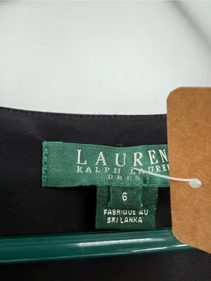 Lauren Ralph Lauren Black Cap-Sleeve Faux-Wrap Midi Dress thumbnail 3