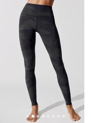 Alo Yoga High-Wasted Army Green Camo Leggings Small thumbnail 2