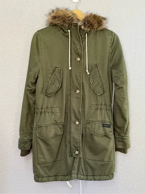 Abercrombie & Fitch Parka Jacket Size XS Faux Fur Trim thumbnail 1