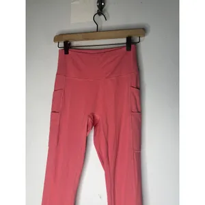 Halara High Waisted Athletic Leggings Coral Pink Yoga Pants with Side Pockets S thumbnail 2