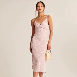 Abercrombie & Fitch Twist Front Slip Midi Dress Size XS thumbnail 2