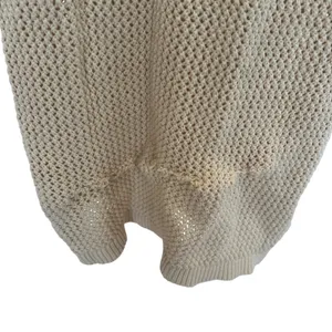Toccin Blue Cream Crochet Midi Tank Dress SMALL Colorblock Knit Vacation $325 thumbnail 13