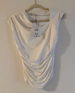 ZARA White Asymmetrical Top thumbnail 2