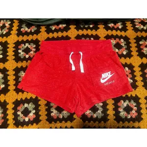 Nike Just Do It Red Heather Lounge Shorts Women’s Medium Drawstring Pocket thumbnail 2