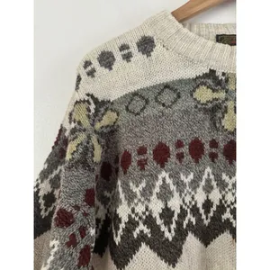 Noba Vintage Italian Wool Blend Fair Isle Crewneck Sweater Women’s Size Large thumbnail 3