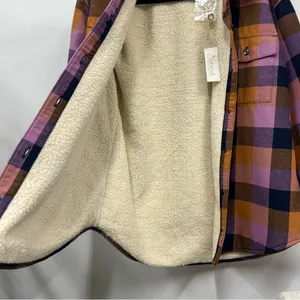 NWT Natural Reflections M button down Flannel long sleeve Shirt shacket Sherpa thumbnail 10