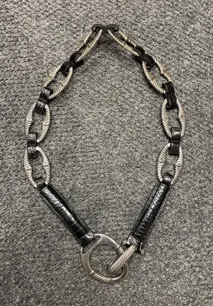 Brighton Leather Belt Chain Link Silver Metal 34/Large Y2K Chunky Southwestern thumbnail 1