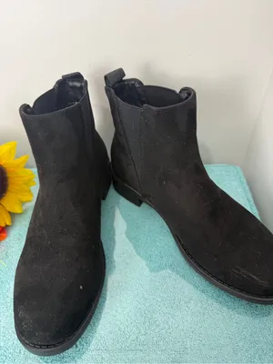 Dream Pairs Black Suede Chelsea Ankle Boots thumbnail 2