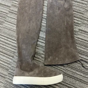 J/Slides Petra Over-the-Knee Sneaker Boots Gray Faux Suede Fall‎ Autumn Casual thumbnail 3