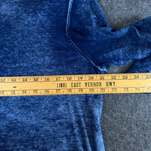 Habitat Clothes To Live In Blue Burnout Cotton V-Neck Top 3/4 Sleeve L Boho thumbnail 6