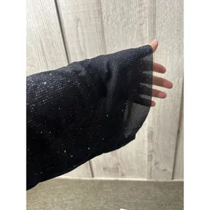 Womens M Black Sparkly Cowl Neck Open Back Long Sleeve Sexy Mini Cocktail Dress thumbnail 5