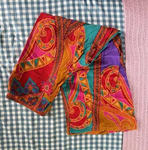 Colorful Pattern Loose Fit Pants Multiple Size M thumbnail 1