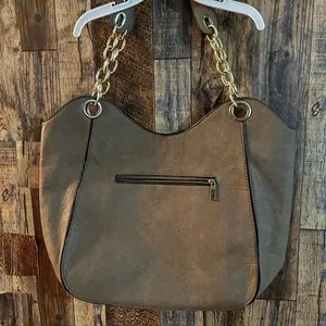 Taupe women's handbags with shoulder strap medium size 13 length x 16 wide thumbnail 1