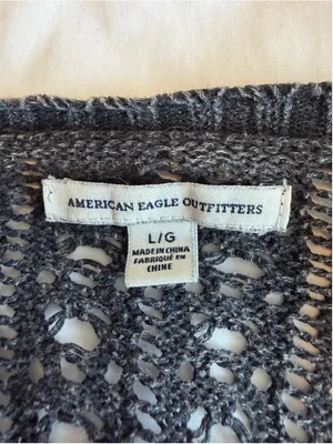 American Eagle Outfitters Cardigan L Open Knit Boho Grunge Granola Girl S8 thumbnail 3