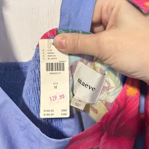NWT Anthropologie Maeve Scoop Neck Floral Print Dress size Medium thumbnail 4