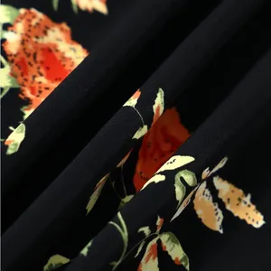 RIHOAS The Black V Neck Floral Short Sleeve Maxi Dress thumbnail 7