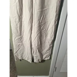 A New Day Women's Sz 6 Wide Leg Pant Cream White Pleated High Rise Pockets Rayon thumbnail 4
