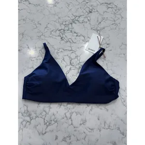 NWT Quince Deep Navy Italian V-Neck Bikini Top Size Large thumbnail 3