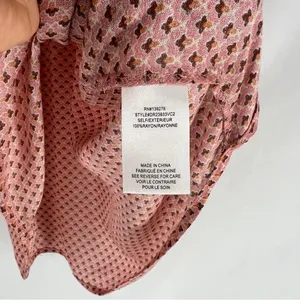 DR2 Womens Pink Geometric Floral Patterned Lightweight Woven Button Front Blouse thumbnail 7