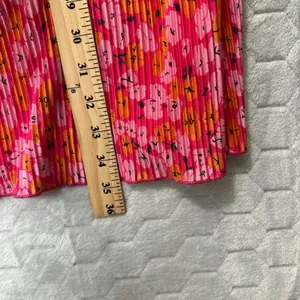 Petal + Pup Halter Dress Pink Floral Pleated Boho Resort Vacation Party Womens L thumbnail 9