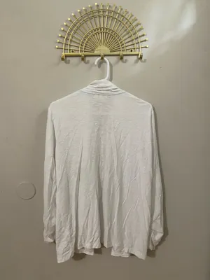 Rafaella White Lightweight Open-Front Robe Cardigan thumbnail 2