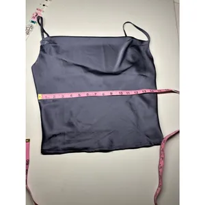 Dress Forum Navy Satin-Look Cami with Slim Straps thumbnail 3