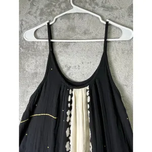 Natural Life Gauze Heart Tie Dye Maxi Dress Black White Sleeveless XS/S Boho thumbnail 4