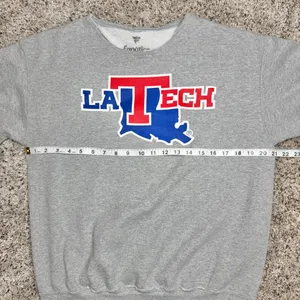 Fanatics LA Tech Louisiana Tech Bulldog Sweatshirt Medium Gray Crewneck Pullover thumbnail 5
