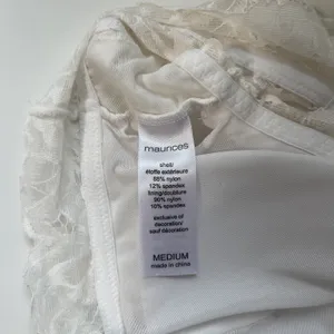 Maurices White Allover Lace Plunge Criss Cross Back Bralette thumbnail 7