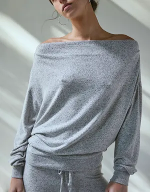Urban Outfitters Clarity Cozy Off-The-Shoulder Top thumbnail 4