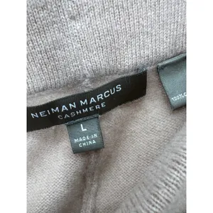 L Neiman Marcus pants 100% Cashmere beige pink wide-leg knit pull-on lounge thumbnail 4