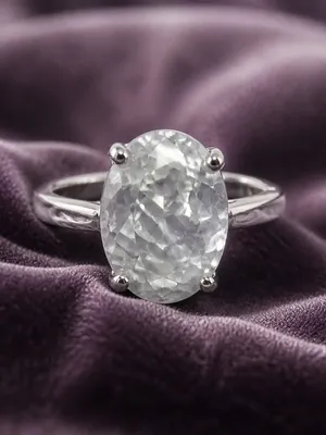 Gorgeous Stainless Steel Silver w/ Gorgeous Frosted Cream Color Gemstone Size 8 thumbnail 2