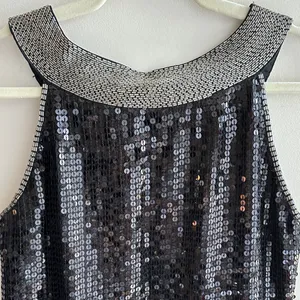 Miss Me Beaded Neck Sequin Mini Y2K Cocktail Dress, Black/Silver, Size Medium thumbnail 10